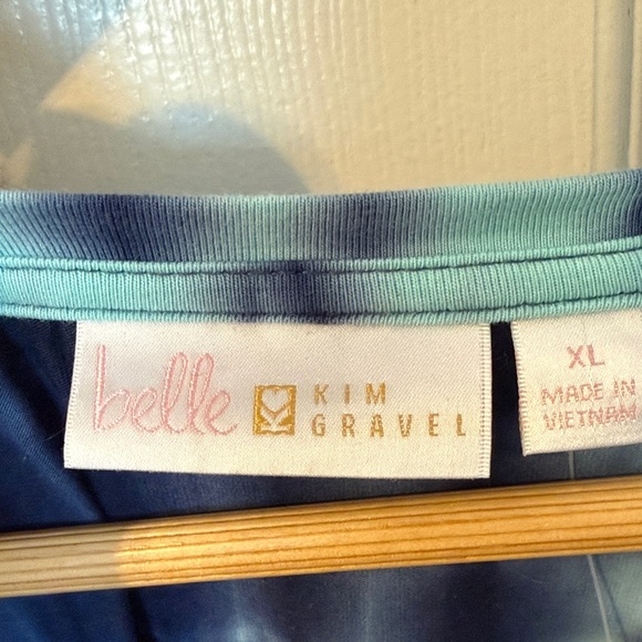 Belle by Kim Gravel Blue Tie-Dye Long Sleeve Top - Picture 2 of 4